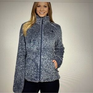 The North Face Jacket Womens Blue and White High Pile Fleece